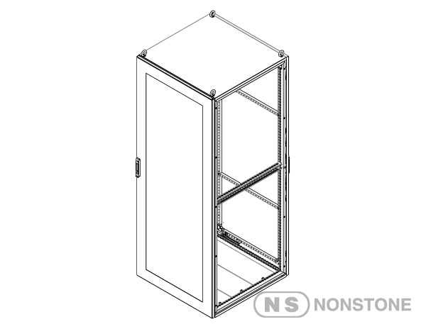 MEDG Series Modular Enclosures Package 4  Front Glass Doo with Rear Steel Door ,Singale Bay, IP55